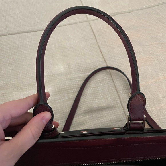 Kate Spade Black and Burgundy Floral Handbag - Picture 6 of 12